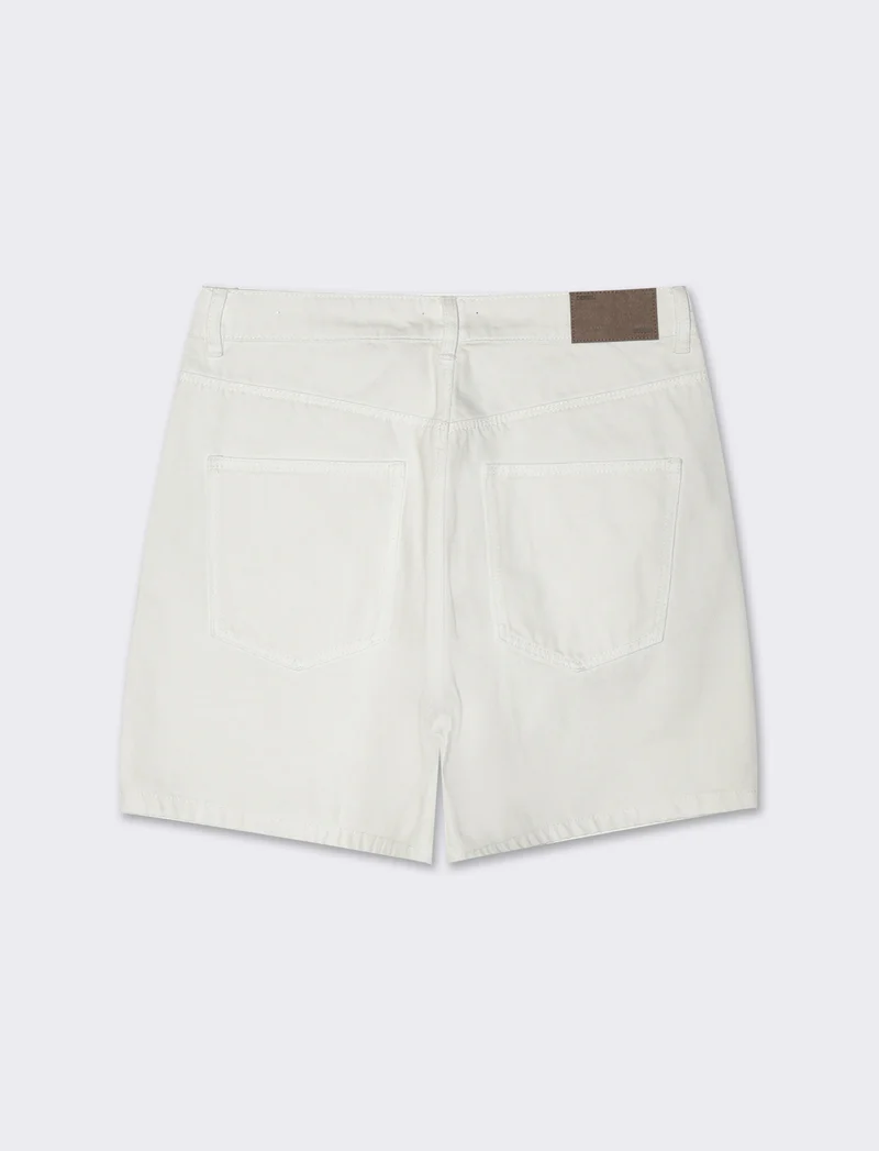 Short in denim da donna - Bianco