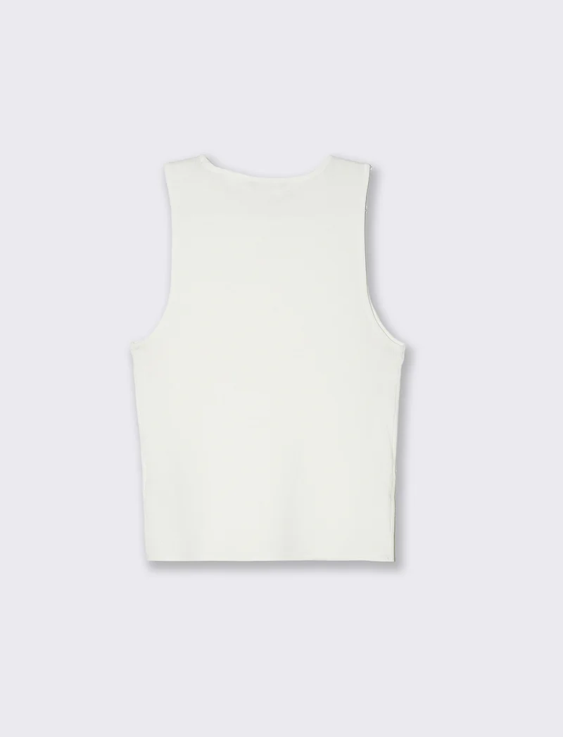 Top in maglia da donna - Bianco latte