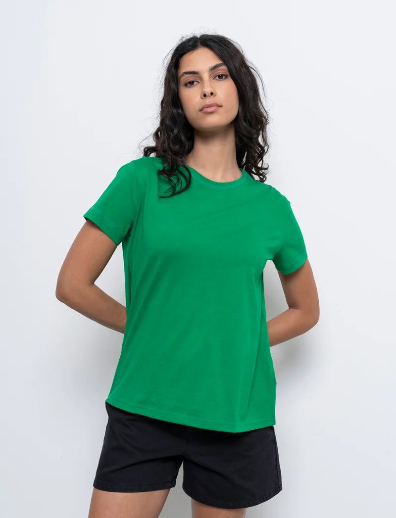 T-shirt basica da donna - Verde prato