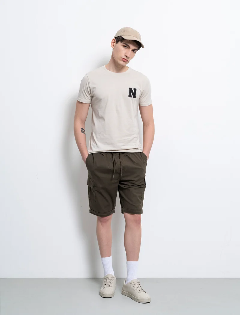 T-shirt in cotone con stampa da uomo - Grigio ghiaccio