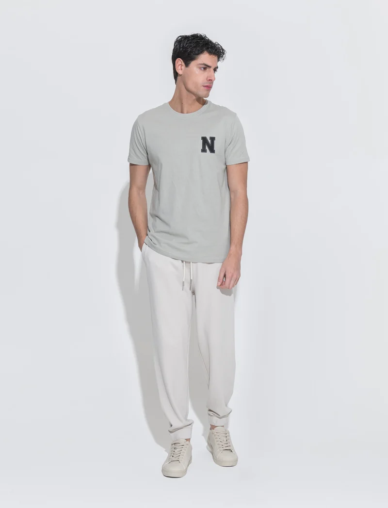 T-shirt in cotone con stampa da uomo - Verde