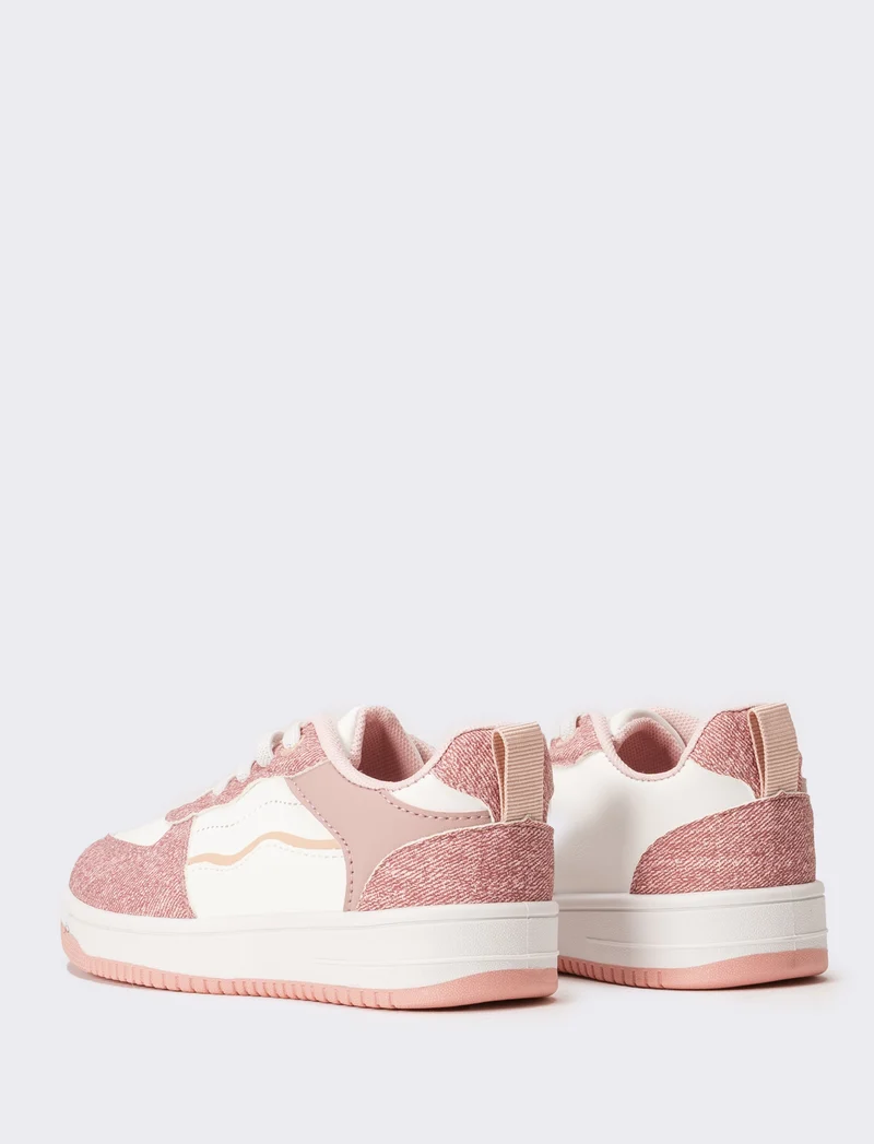 Sneakers con elementi combinati da bambina - Rosa