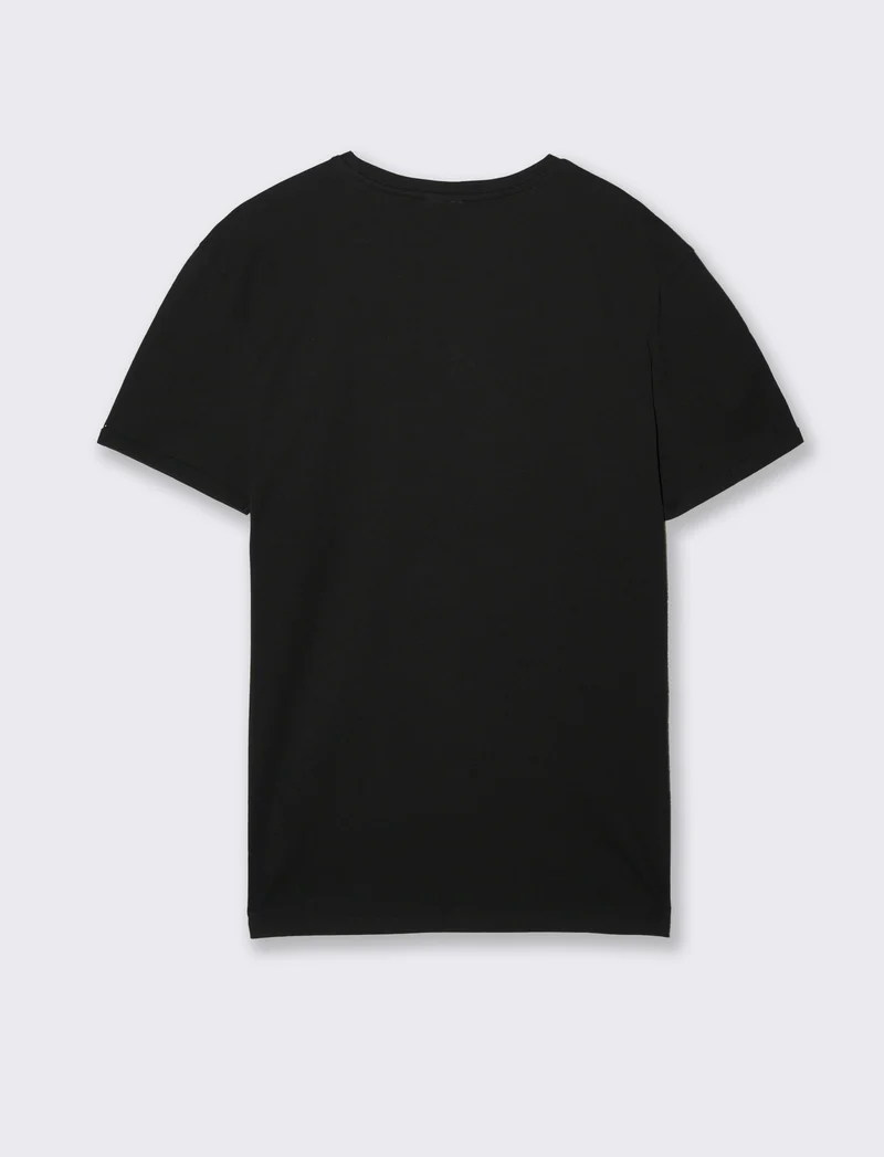 T-shirt basic con tasca da uomo - Nero