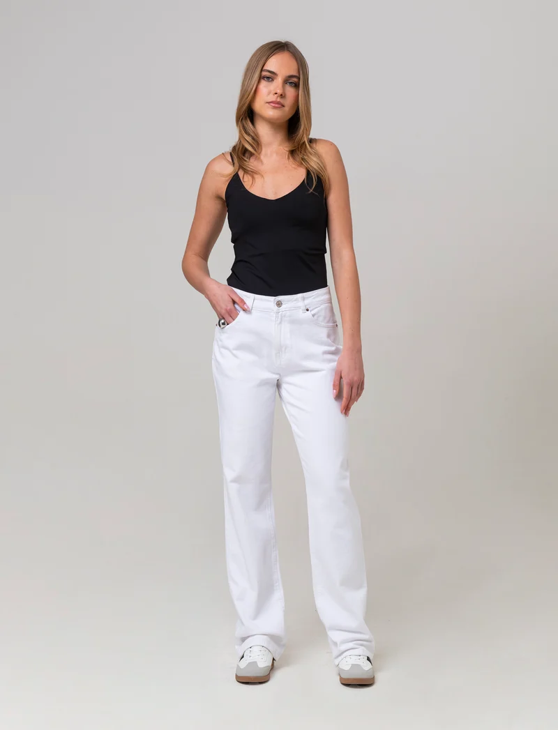 Jeans gamba diritta da donna - Bianco