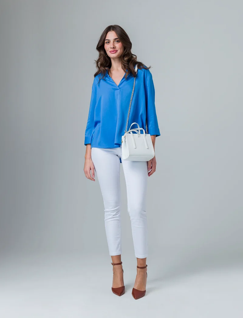 Casacca manica lunga da donna - Blu cielo