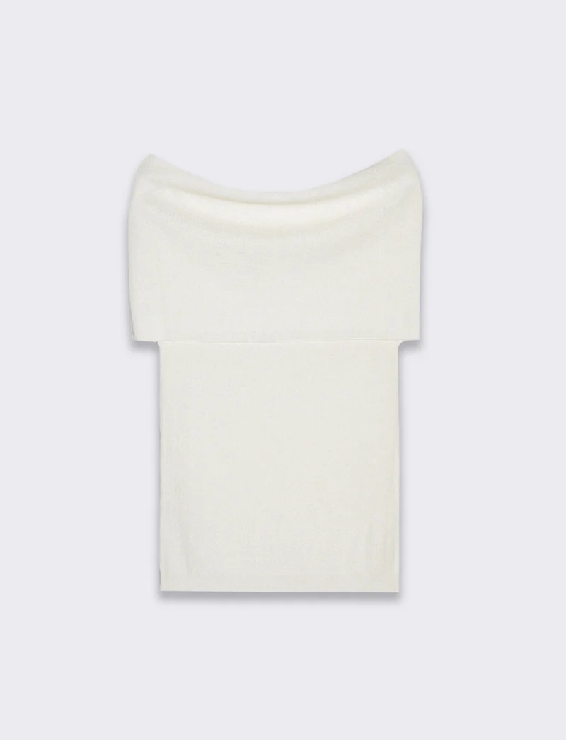 Maglia off shoulder da donna - Avorio