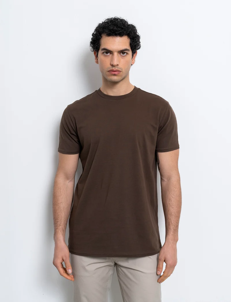 T-shirt basic in cotone premium regular fit da uomo - Moro