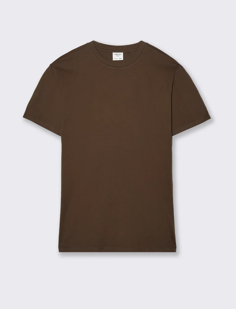 T-shirt basic in cotone premium regular fit da uomo - Moro