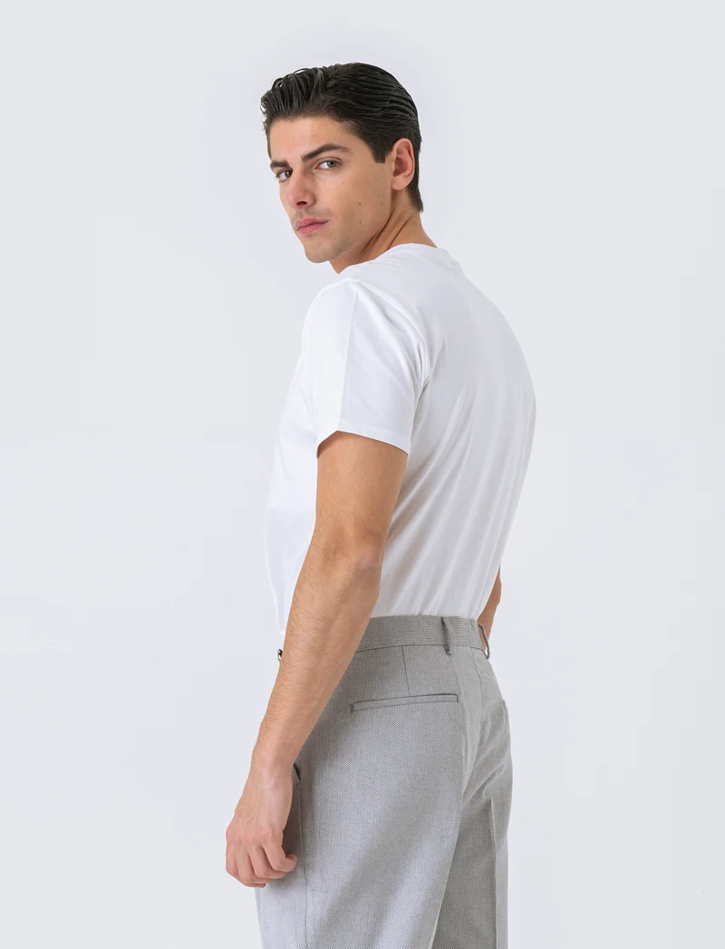 T-shirt basic in cotone premium regular fit da uomo - Bianco