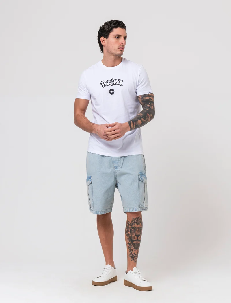 T-shirt stampa pokemon da uomo - Bianco