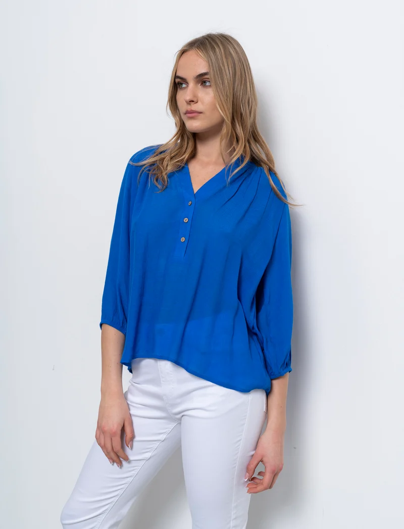 Casacca con manica a 3/4 da donna - Azzurro