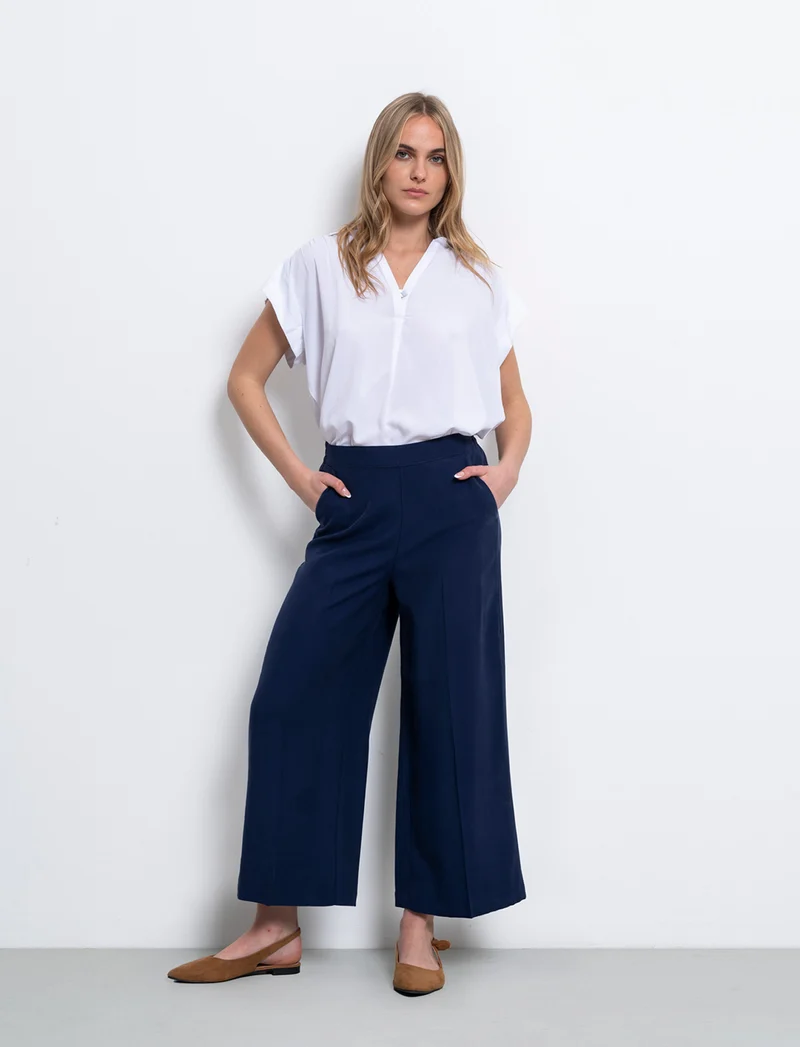 Pantalone culotte da donna - Blu