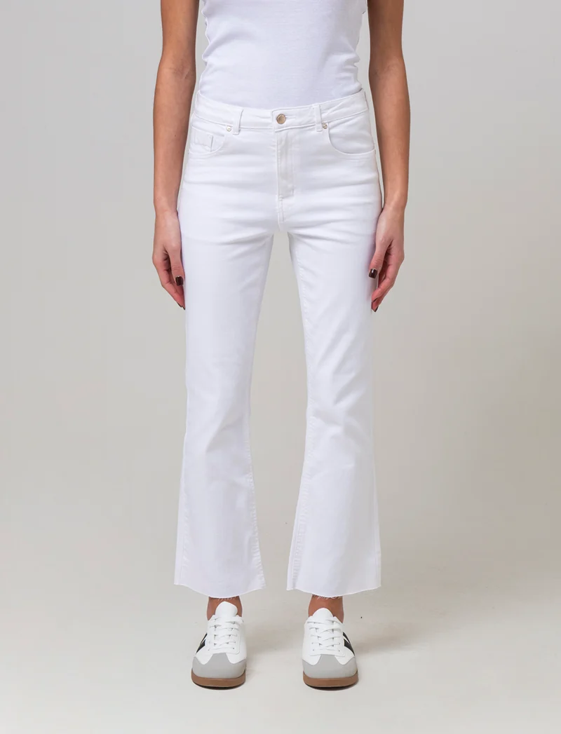 Jeans basico alla caviglia da donna - Bianco