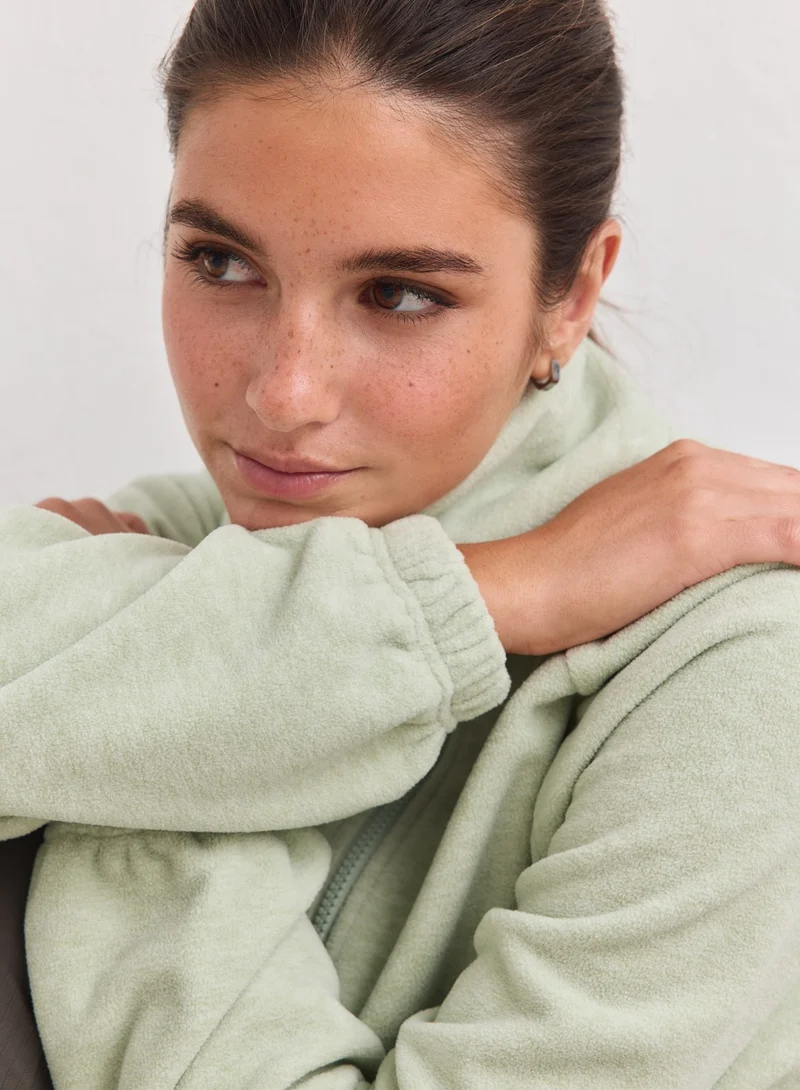 Pistachio Fleece Zip Jacket