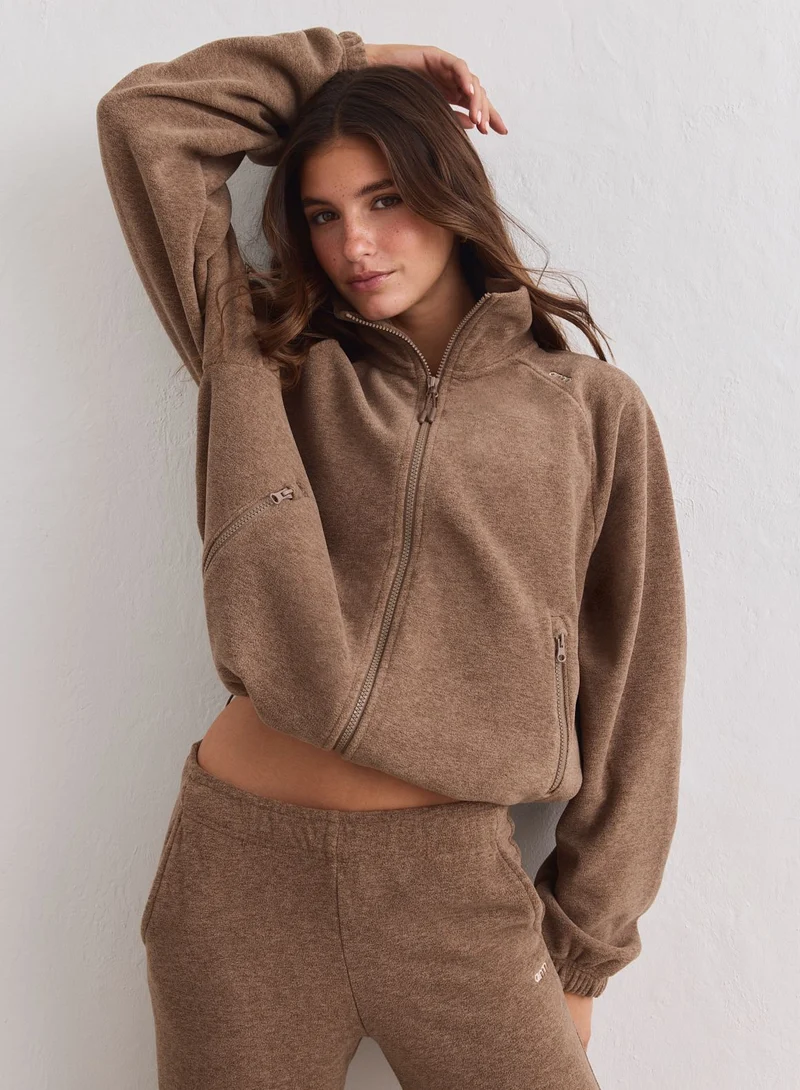 Hazelnut Fleece Zip Jacket