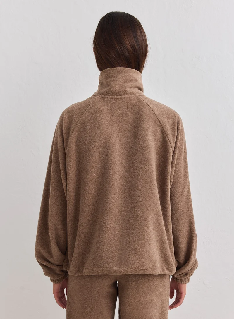 Hazelnut Fleece Zip Jacket