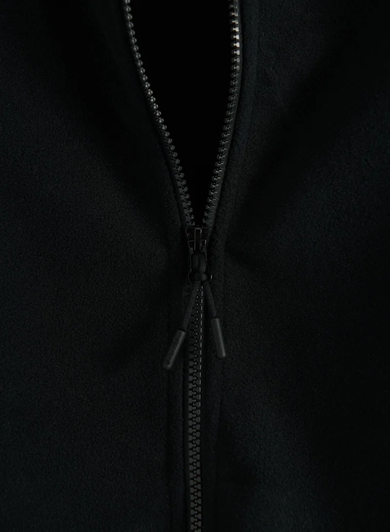 Black Fleece Zip Jacket