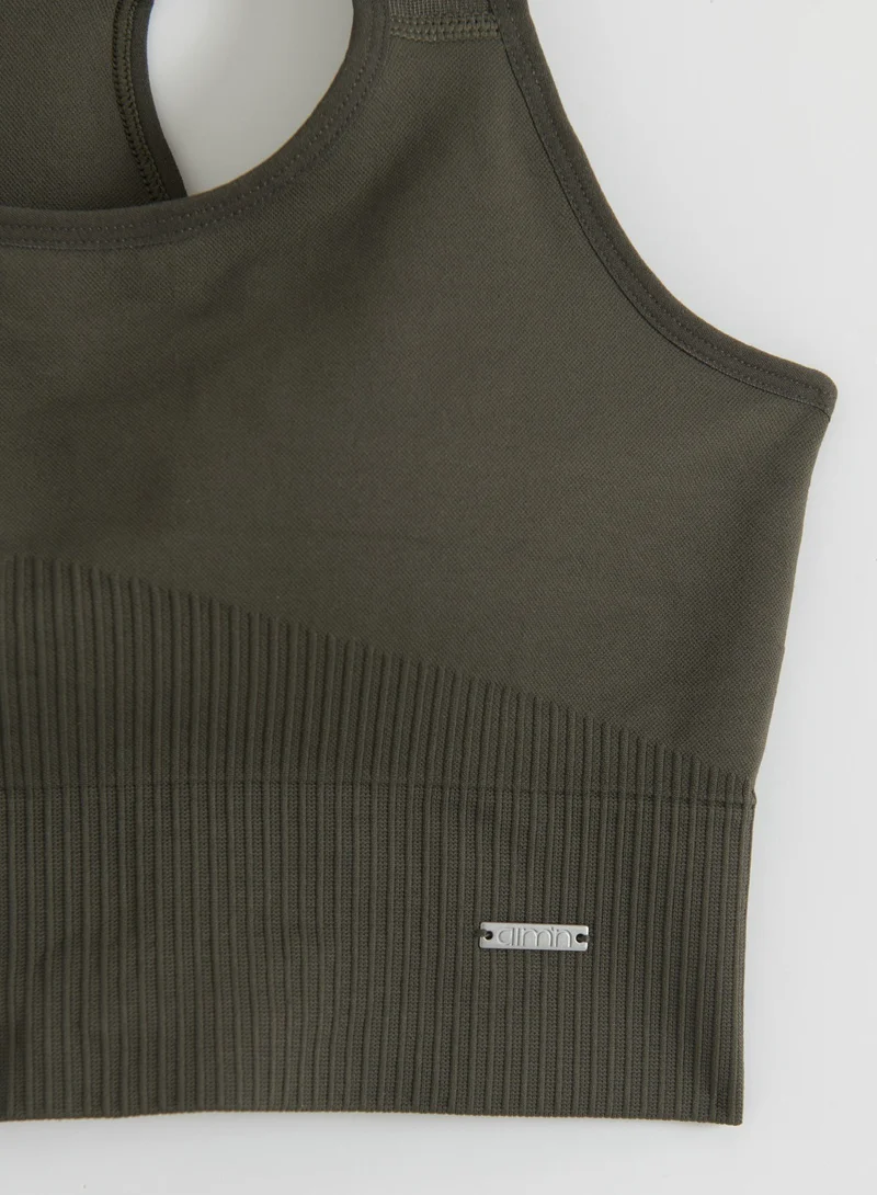 Dark Ivy Ribbed Seamless High Support Bra