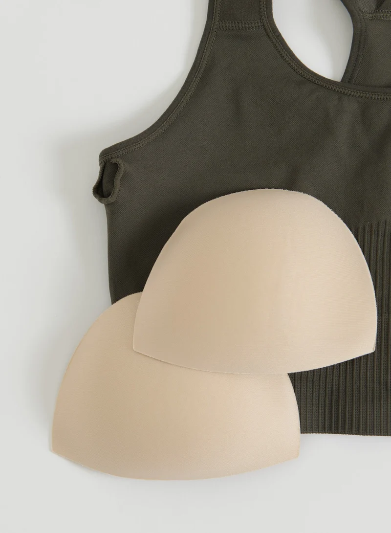 Dark Ivy Ribbed Seamless High Support Bra