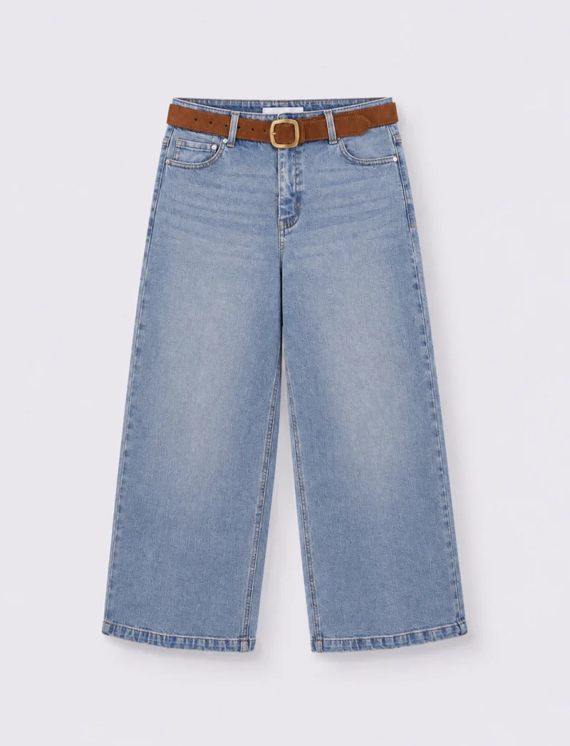 Jeans cinque tasche a vita alta - Denim
