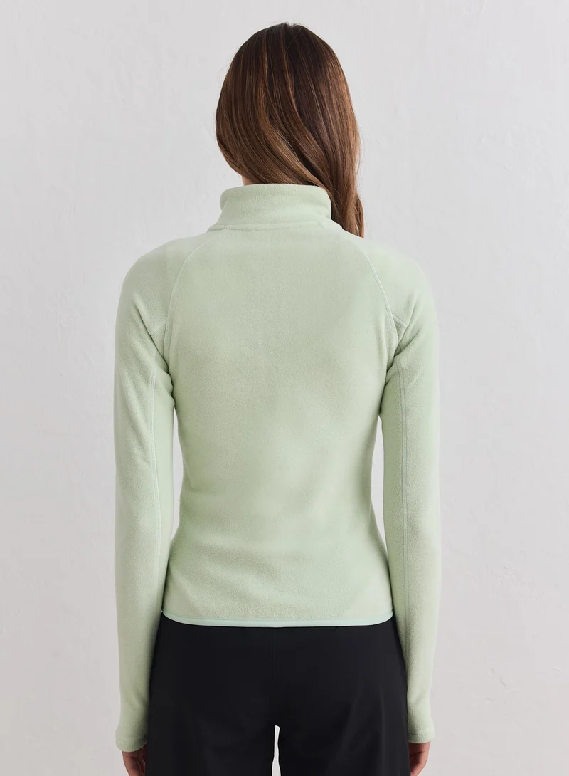 Pistachio Stretch Fleece Zip Jacket