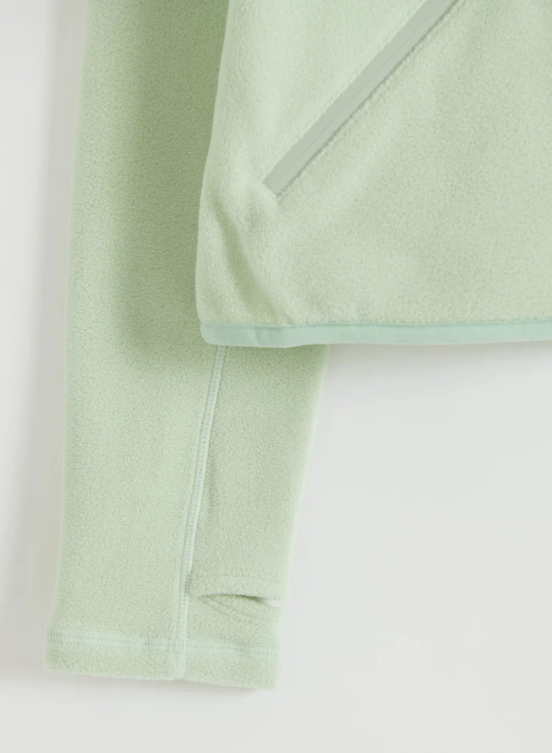 Pistachio Stretch Fleece Zip Jacket