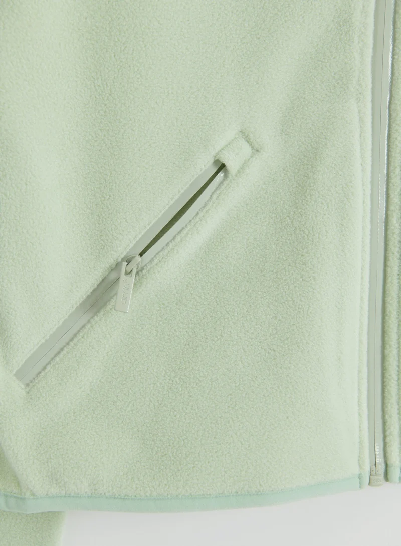 Pistachio Stretch Fleece Zip Jacket