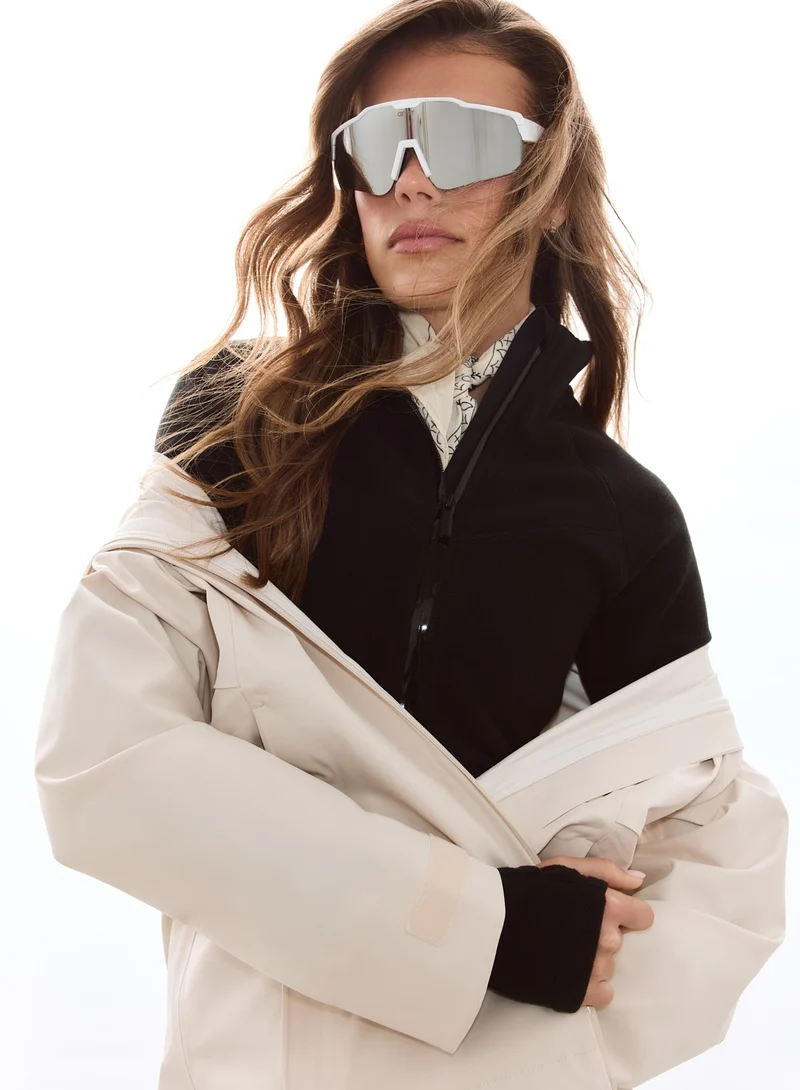 Black Stretch Fleece Zip Jacket