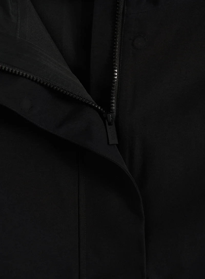 Black Waterproof Hood Jacket