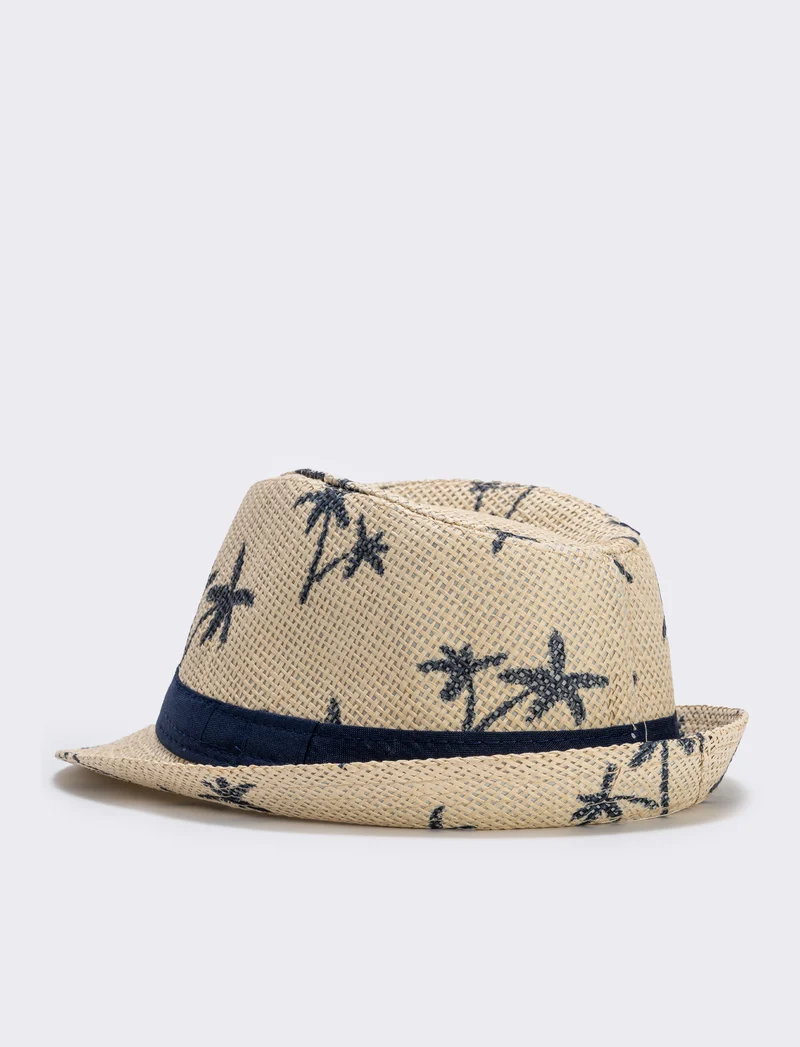 Cappello paglia bambino con palme - Verde