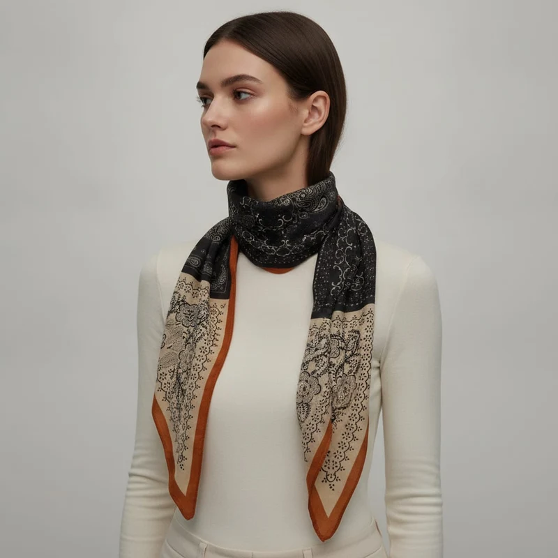 Foulard rettangolare fantasia - Multicolore