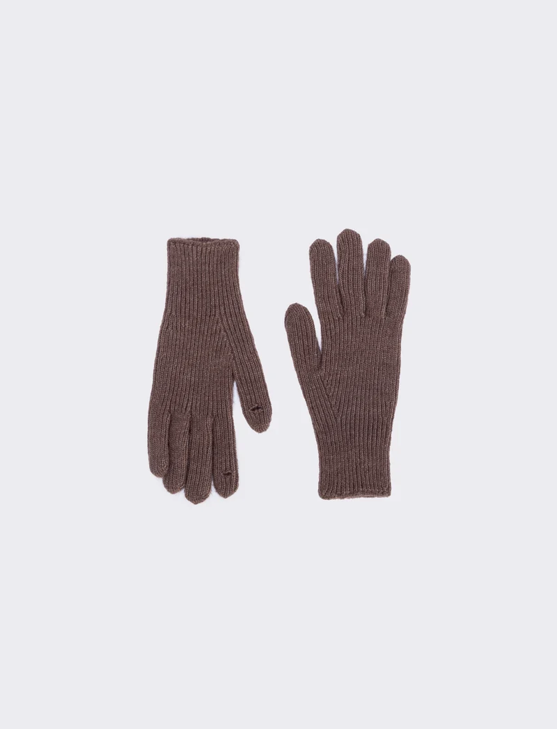 Guanti uomo a coste basic eleganti - Grigio fango