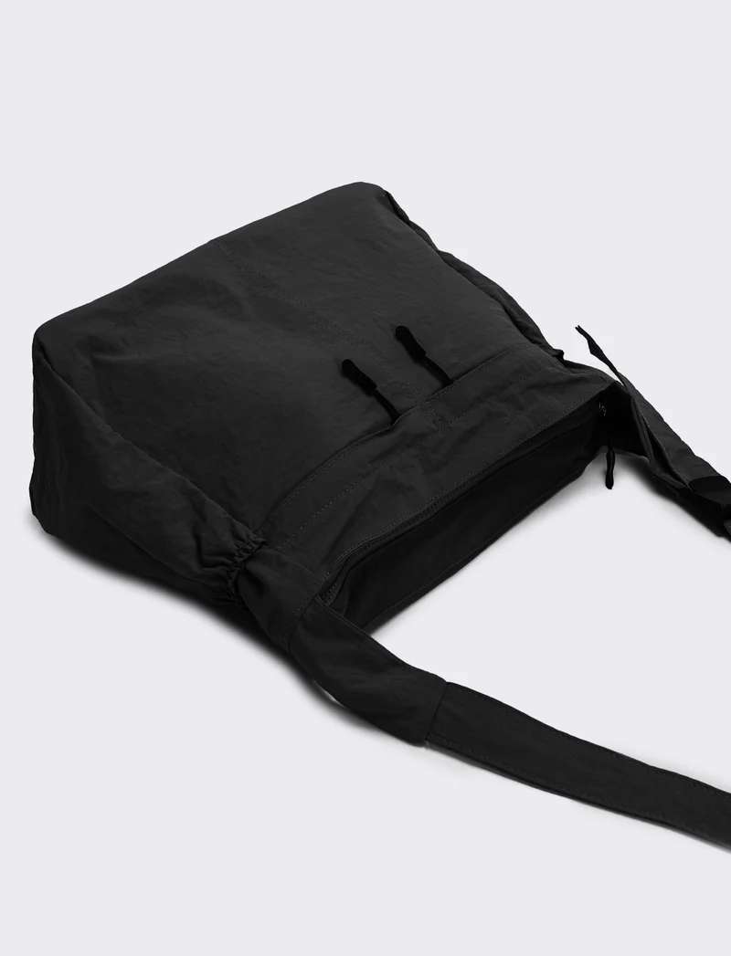 Borsa a tracolla in nylon - Nero