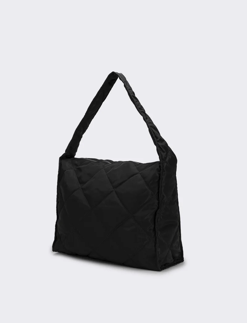 Borsa shopper donna grande trapuntata - Nero