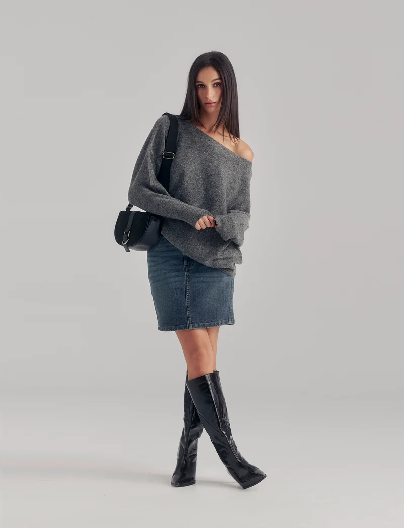 Tracolla in suede con patta donna - Nero