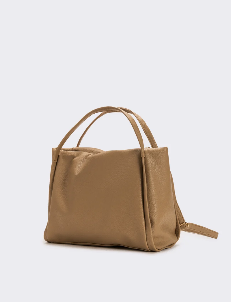 Borsa shopping 2 manici morbida donna - Beige