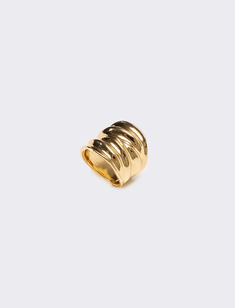 Anello donna con striature - Oro