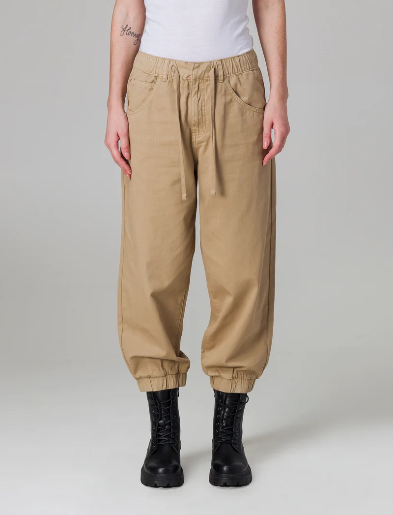 Pantalone a palloncino da donna - Beige fieno