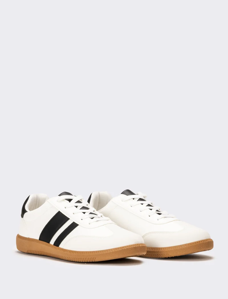 Sneakers con riporti da uomo - Bianco