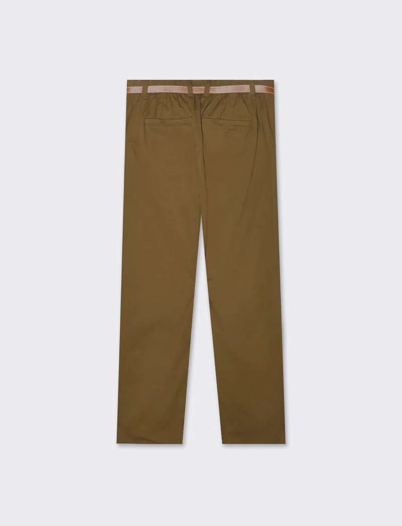 Pantalone chino con cintura da donna - Marrone tabacco