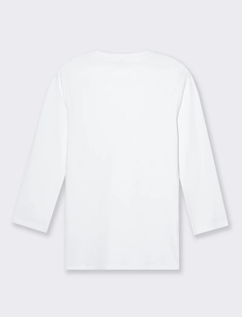 T-shirt basica scollo a v da donna - Bianco