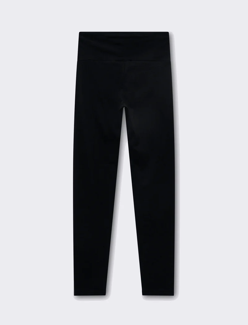 Leggins basico vita alta da donna - Nero