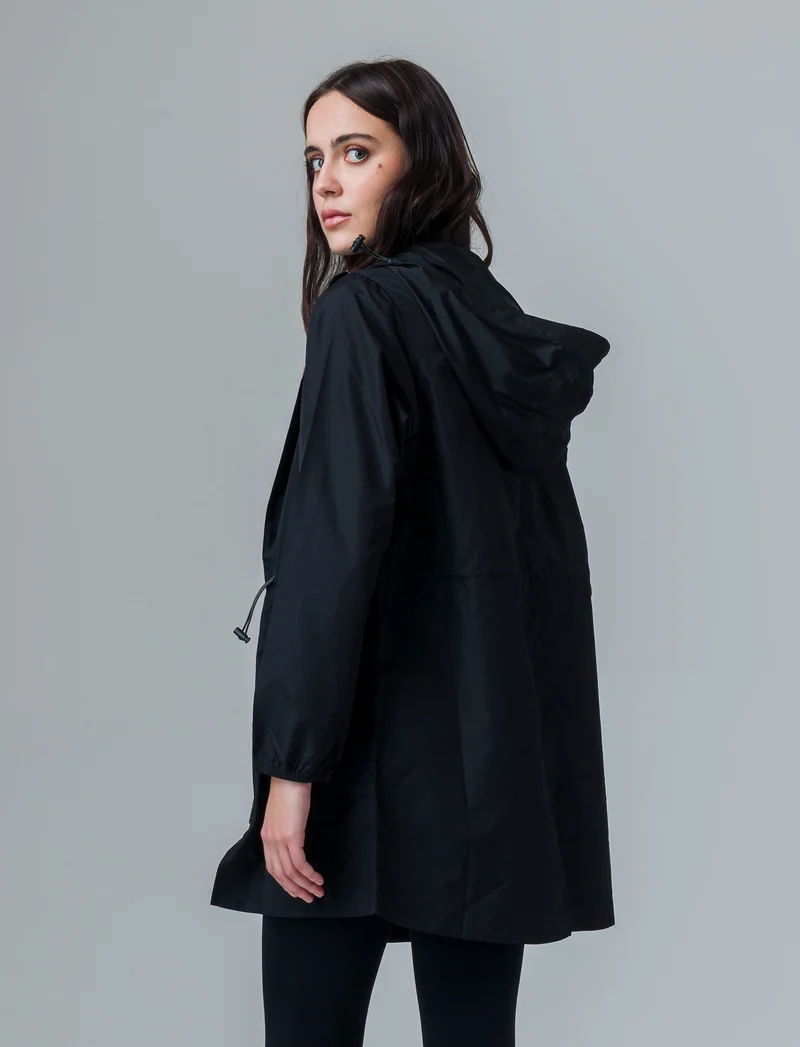 Parka con cappuccio da donna - Nero