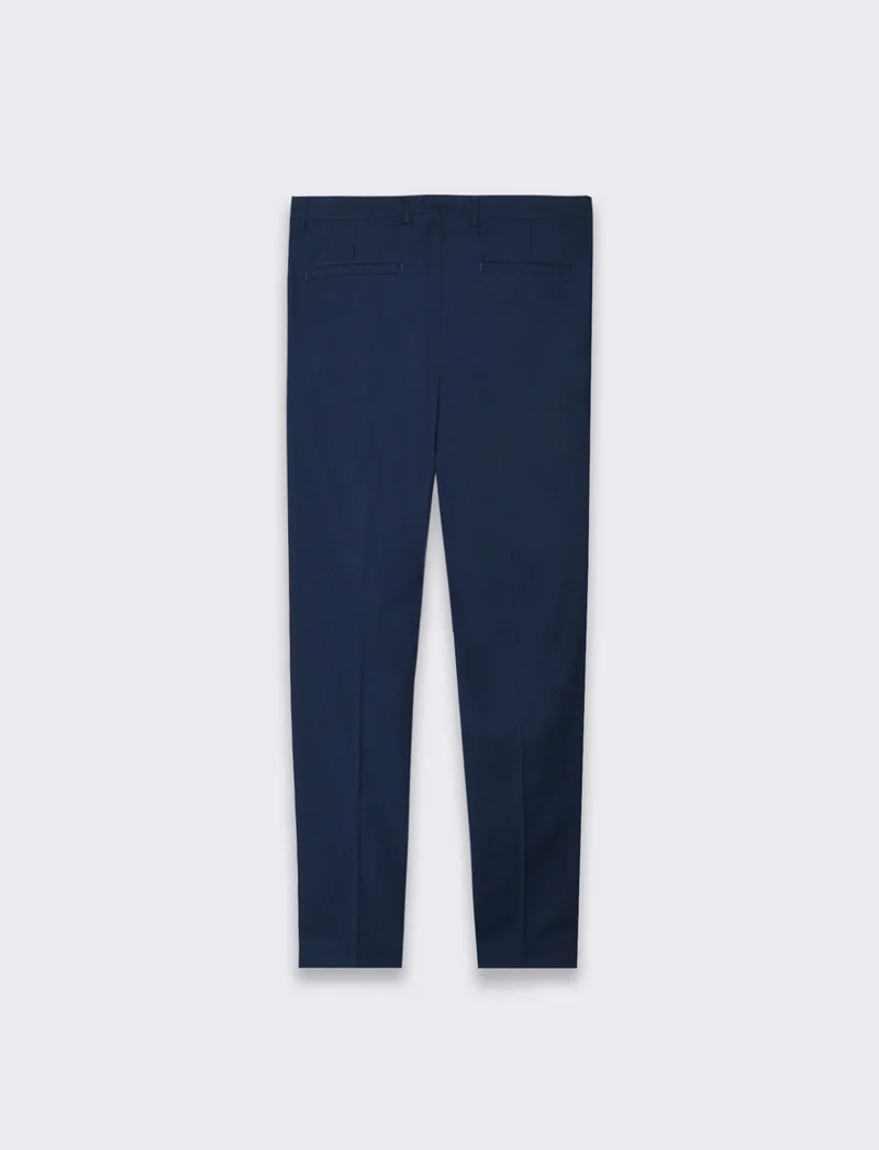 Pantaloni struttura jacquard da completo da uomo - Blu