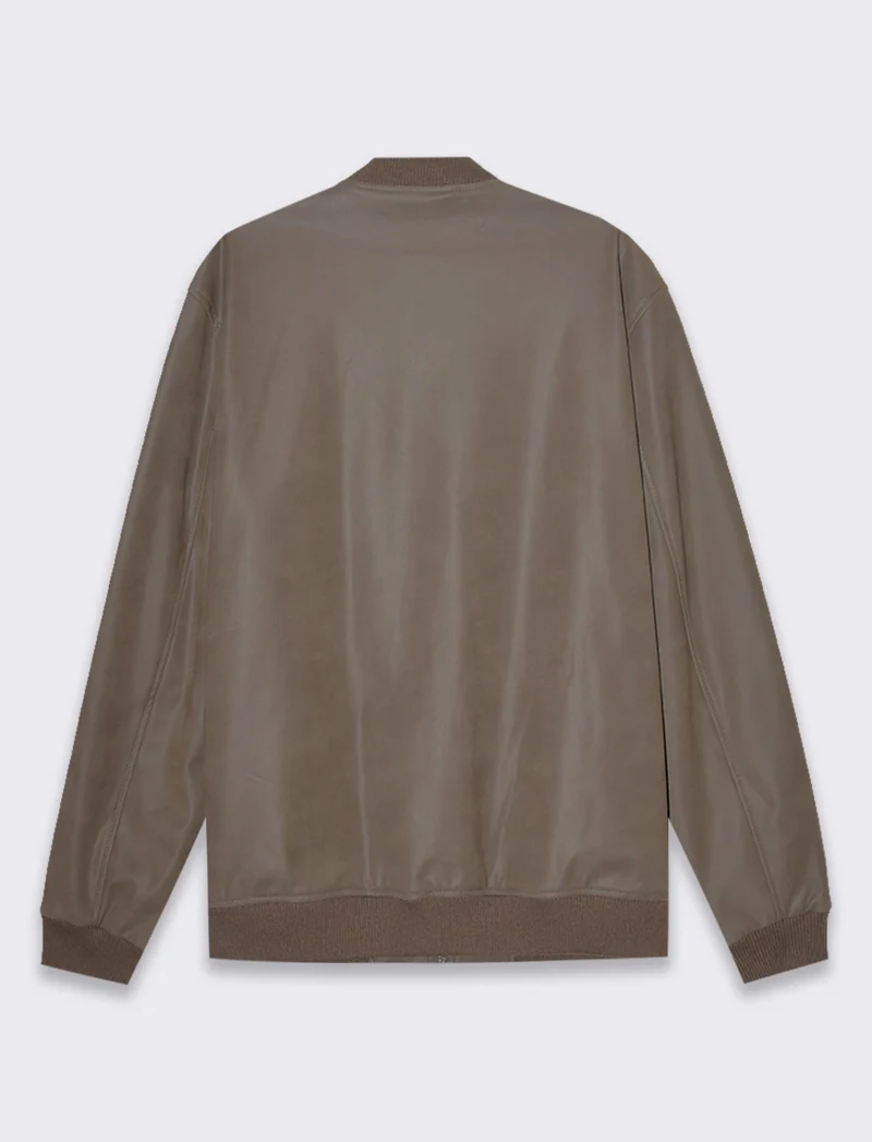 Giubbotto bomber effetto nabuk da uomo - Grigio fango