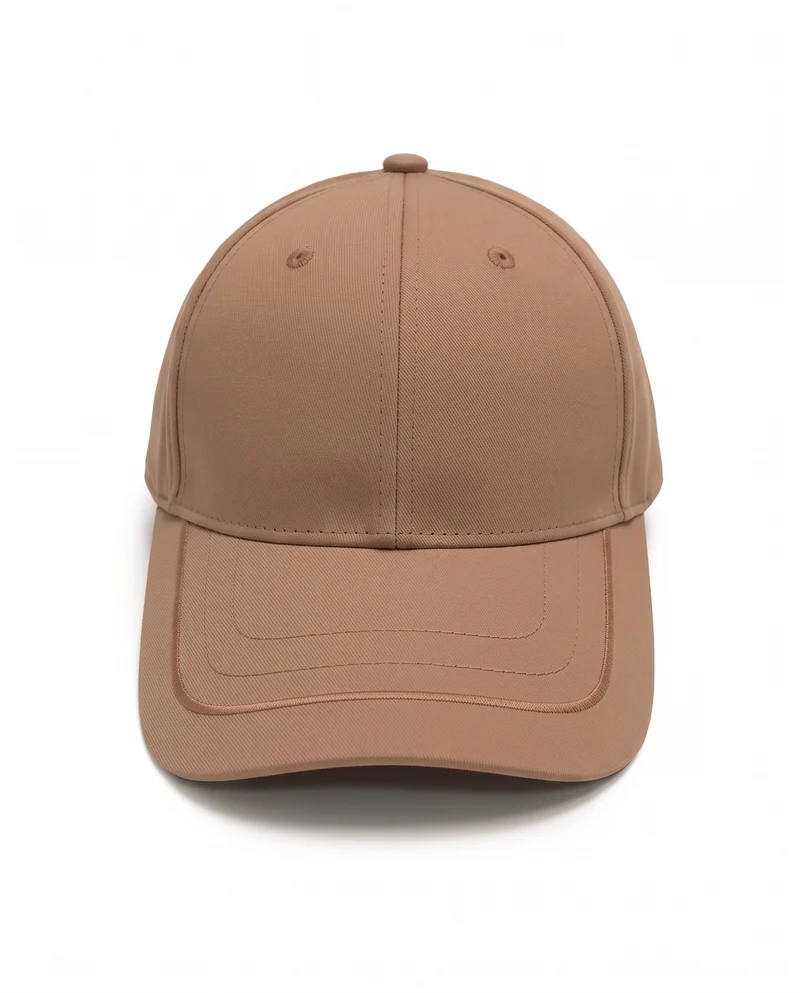 Cappello uomo baseball visiera con linee - Grigio fango