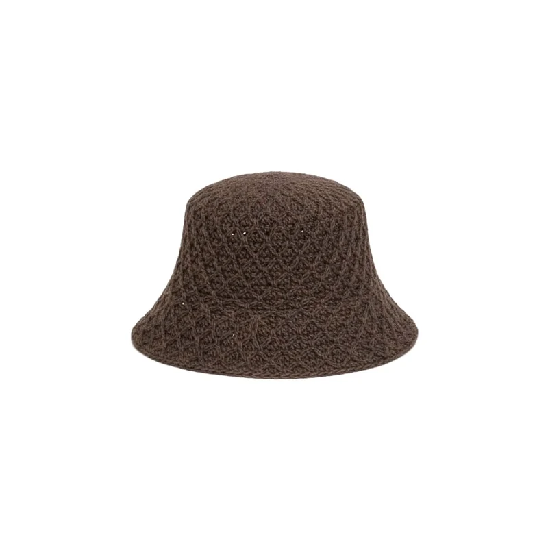 Cappello donna cuffietta crochet basica - Moro