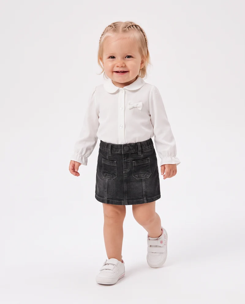 Camicia con fiocchetto - Bianco