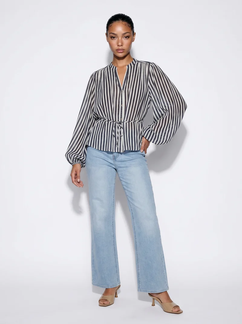 Camicia Lunga con Collo Coreano - var 1