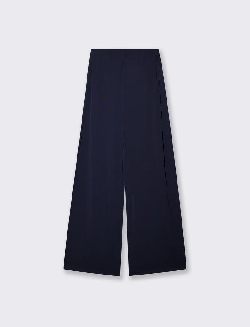 Pantalone palazzo a vita alta elegante - Blu